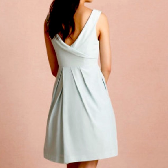 BHLDN x Anthropologie Feria 0 / XS Mint Green Silk Cotton V-Neck Formal Mini - Picture 4 of 11